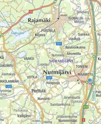 Röykän taajamaan tulee tiematkaa noin 4 km ja Rajamäen taajamaan noin 5 km. Etäisyys Helsinkiin on 44 km.