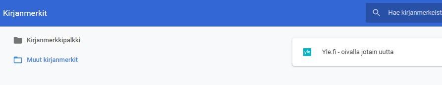 Jos haluaa tehdä Muut kirjanmerkit kansion