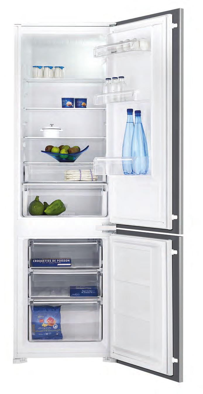 SuperFrost-toiminto LED-valaistus 3 lasihyllyä 1 Fresh-laatikko 1 vihanneslaatikko 3 ovihyllyä 2 munakennoa 3 laatikkoa