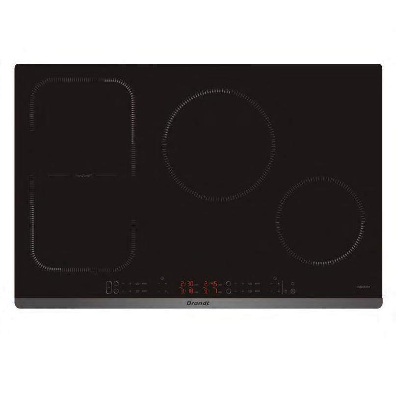BPI6449BL MUSTA n 80 cm n Kosketus-ohjauspaneeli n 4 induktioaluetta: - horizone 40 x 23cm 4000 W - 1x 21cm 3100 W - 1x 18cm 2800 W n Suurin teho 7,2 kw n Expert ohjauspaneeli n 9 tehotasoa n