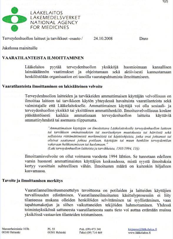 44 LIITE 7 VAARATILANTEISTA ILMOITTAMINEN