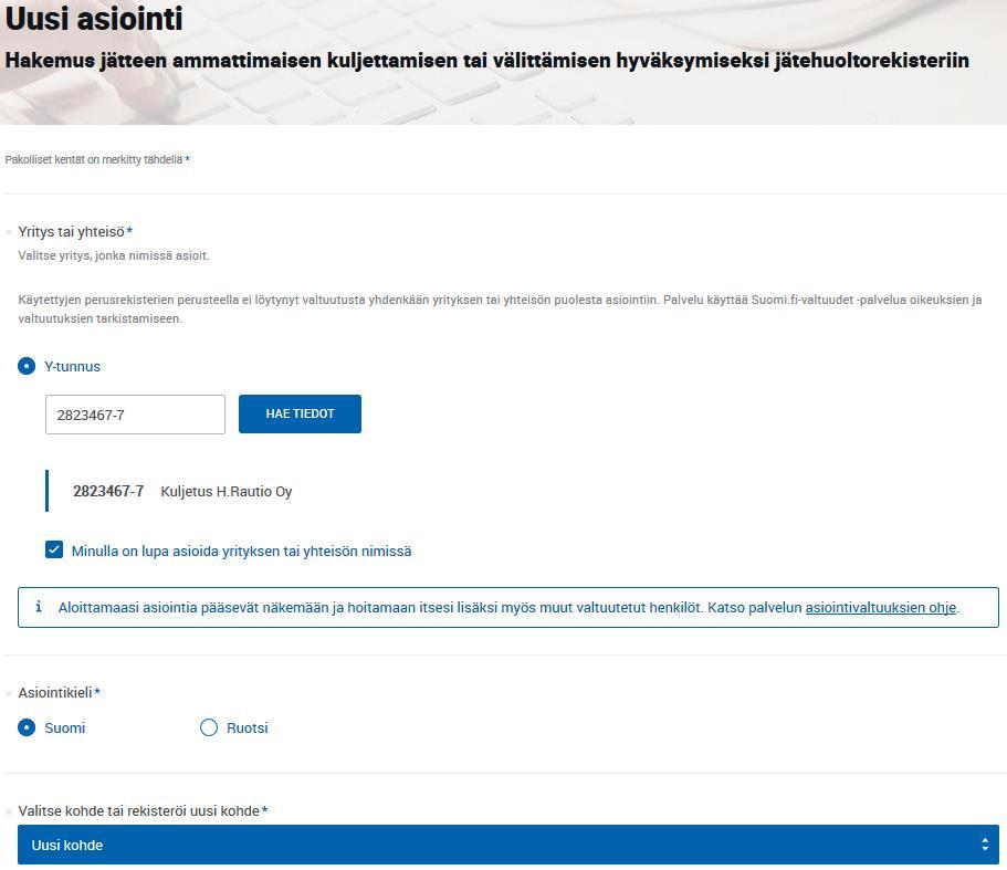 3 Pääset kirjoittamaan Y-tunnuksen, kun aktivoit Y-tunnus -vaihtoehdon. Kirjoita Y-tunnus sille varattuun kenttään.