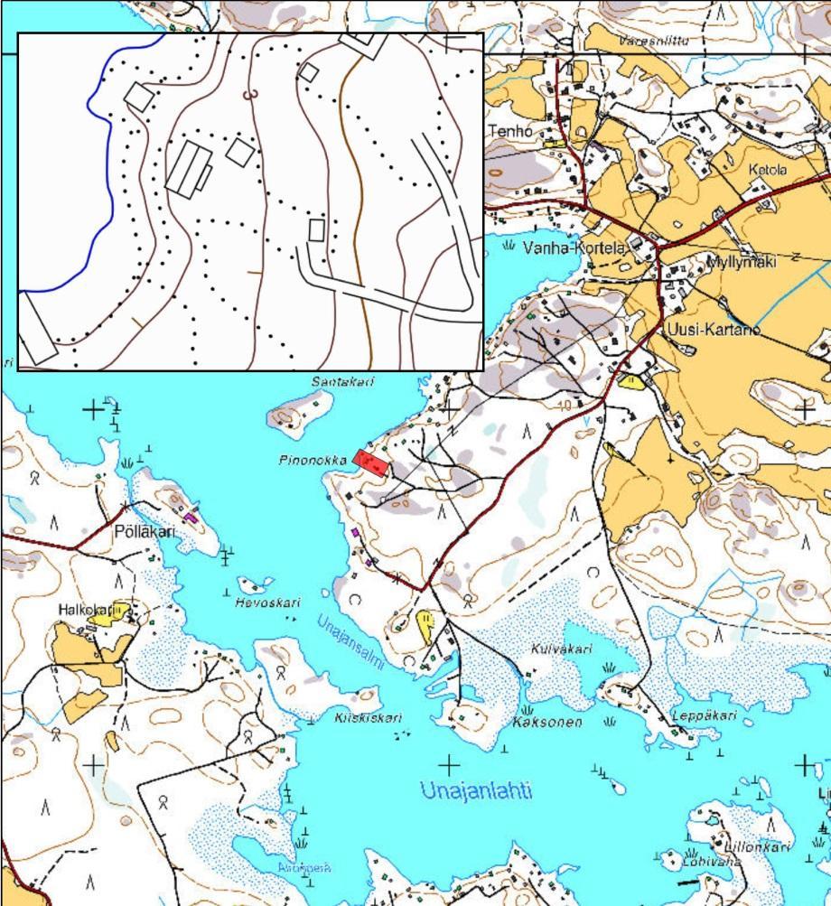 Tontilla on ilmeisesti kolmessa vaiheessa 1920 30-lukujen aikana valmistunut huvilarakennus, jonka nykyulkoasu on vuodelta 1933.