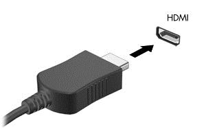 HDMI-laitteen yhdistäminen HUOMAUTUS: Jotta tietokoneeseen voidaan yhdistää HDMI-laite, tarvitset HDMI-kaapelin, joka myydään erikseen.