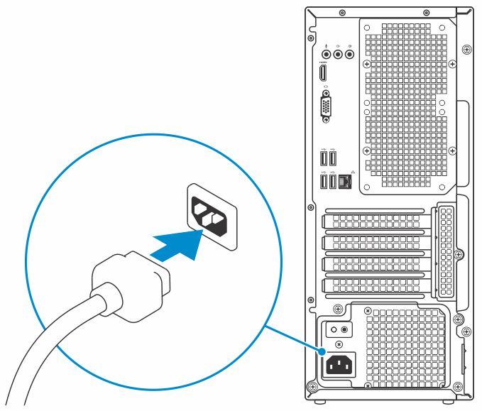 HUOMAUTUS: Jos tilasit tietokoneen erillisellä näytönohjaimella, tietokoneen takapaneelin HDMI- ja Display-portit on