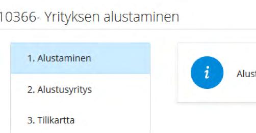 Alustuksen tietoja pääsee vielä muokkaamaan siirtymällä Edellinen-painikkeella taaksepäin ja palaamalla muutosten jälkeen Seuraava-painikkeella taas takaisin.