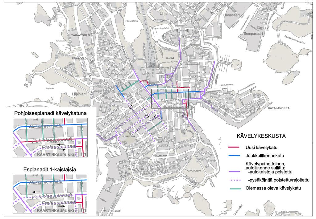 Kävelykeskustan suunnittelu on tarkoitus aloittaa keskustan toiminnallisen selvityksen laatimisella.