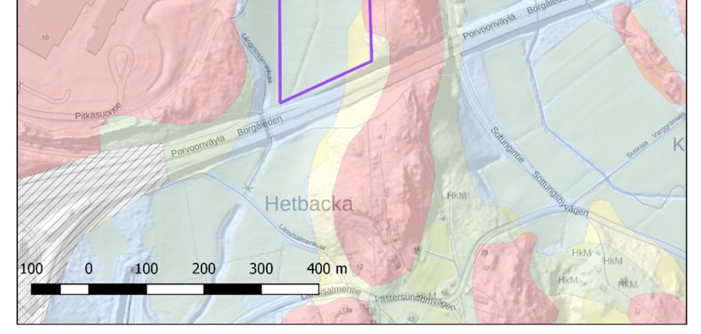 GTK:n maaperäkartan perusteella pintamaa hankealueella on pääosin savea. Kaakkoisosassa on myös karkeaa hietaa ja kalliota.