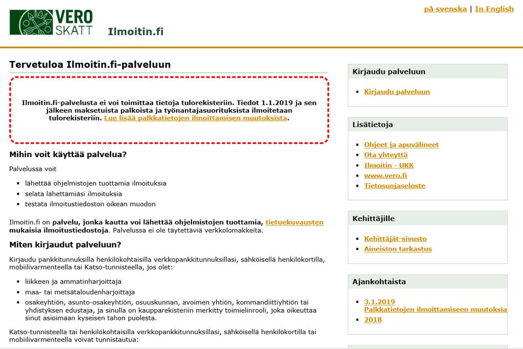 Tiedoston lähettämisen vaiheet 2/7 Kirjaudu Ilmoitin.