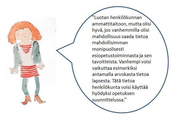 Huoltajien kanssa keskustellaan lasten kasvun ja oppimisen etenemisestä. Erityisen tärkeää yhteistyö huoltajien kanssa on lasten kasvun ja oppimisen tukea suunniteltaessa ja toteutettaessa.