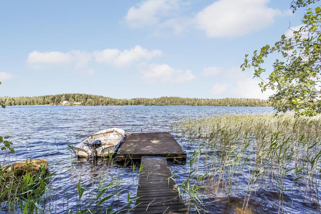 Hirsimökin ja -saunan sekä talousrakennuksen lisäksi keskellä saarta mm.