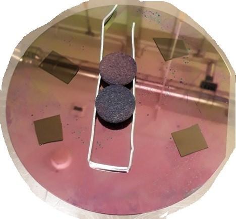 Figure 11. 1600 cycles of NiO deposited on filters located on stand on silicon wafer. Figure 12.