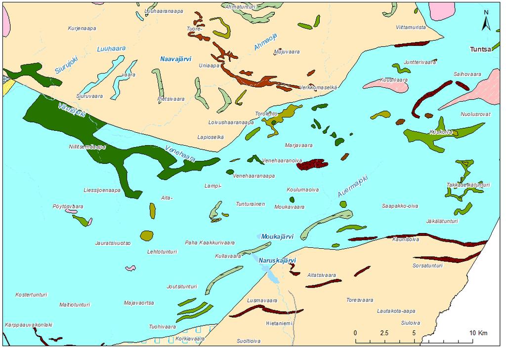 GEOLOGIAN TUTKIMUSKESKUS Alueellinen geotieto (ALG) 21 kiviksi, muutamaa poikkeusta lukuunottamatta (Pirunkirkko ja Torolehdontyvet).