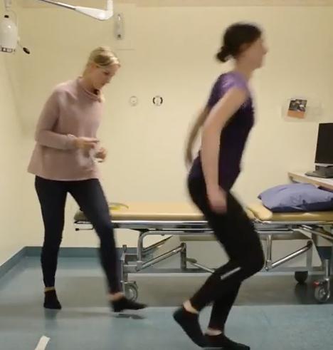 Siksi on tärkeää, että potilaalla on jumppakengät jalassa.