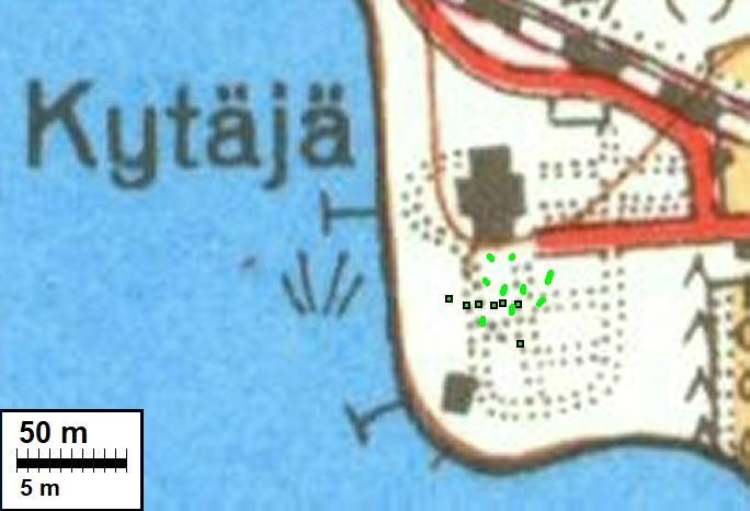 Karttaan kartanon päärakennus on
