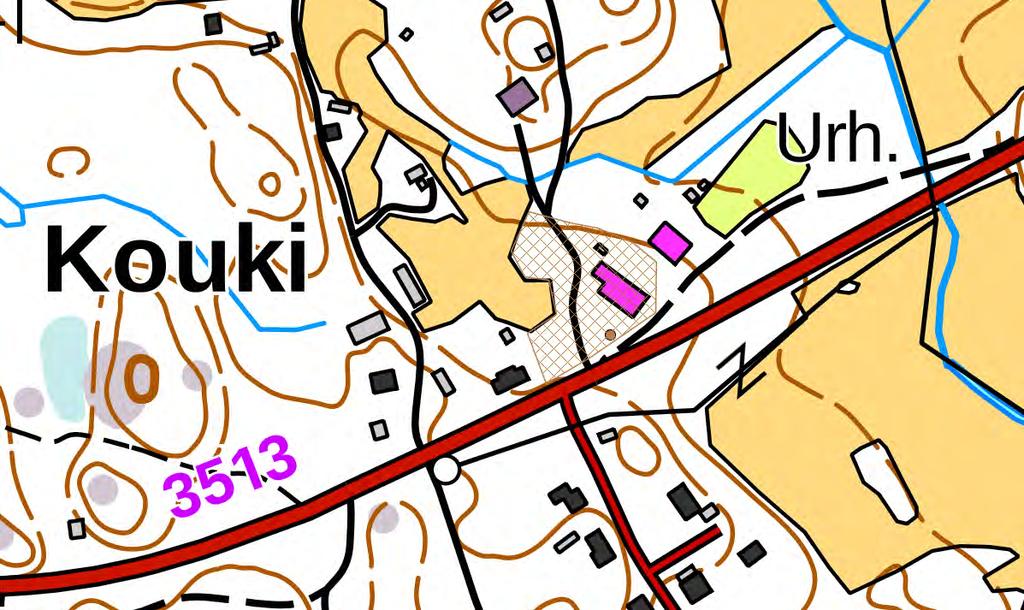 Kuva 32.1. Grönvikin (Kouki) Kievarin muun kulttuuriperintökohteen rajaus osayleiskaavan muutosaletta koskien (Museoviraston kulttuuriympäristön palveluikkuna 13.4.