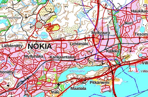 TYÖN TAUSTAT Selvityksen kohteena oleva alue sijaitsee Nokian kaupungissa, ns. Kolmenkulman alueella, keskustasta koilliseen.