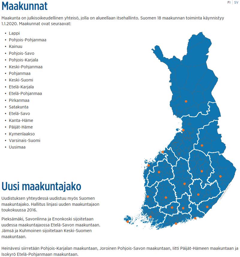 19 4.2 Maakuntien pelastuslaitokset Kun Suomessa toteutetaan maakuntauudistus, niin samalla uudistetaan pelastuslaitoksien toimintaa ja vahvistetaan valtion ohjausta.