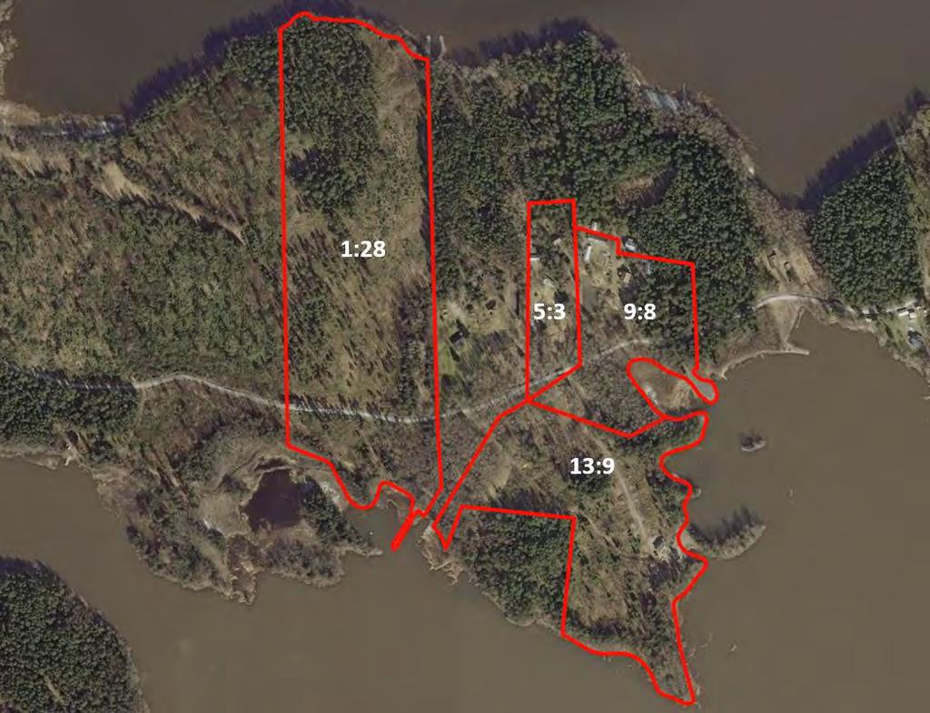 Raudaistenmaa Tiloille Äärilä 1:28 (pinta-ala 7,352 ha), Rautala 5:3 (pinta-ala 0,8815 ha), Keskiranta 9:8 (pinta-ala 2,153 ha) ja Itäranta 13:9 (pinta-ala 3,836 ha) ei ole aiemmin laadittu