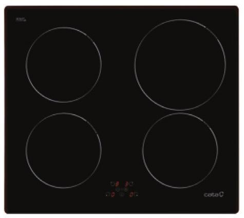 keittoaluetta - Etuoikea: teho 1 kw - Takaoikea: teho 1,75 kw - Etuvasen: teho 3 KW - Takavasen: teho 1,75 kw