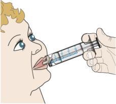 10. Anna lääke lapselle. Tee tämä heti annoksen sekoittamisen jälkeen. Vie ruiskun kärki lapsen suuhun posken sisäpinnalle.