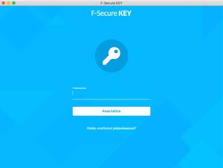 Palautuskoodi Kun kirjaudut ensimmäistä kertaa sovellukseen, F-Secure KEY pyytää sinua