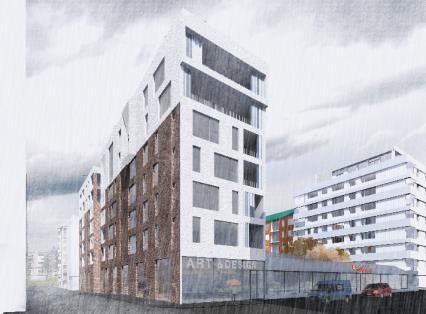 uudisrakennuksen madaltaminen tontin pohjoisosassa, pihajärjestelyjen tarkentaminen ja muuntamon sijoittaminen