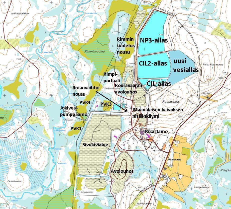 Vesivarastoaltaan vahingonvaara-selvitys 3 / 22 Kuva 1. Kartta vesivarastoaltaan lähiympäristöstä 3.