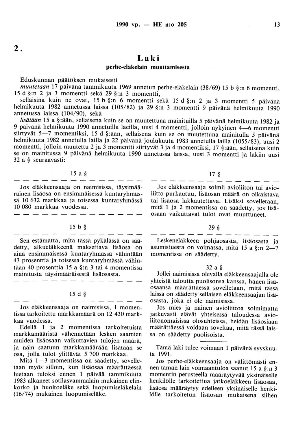 1990 vp. - HE n:o 205 13 2.
