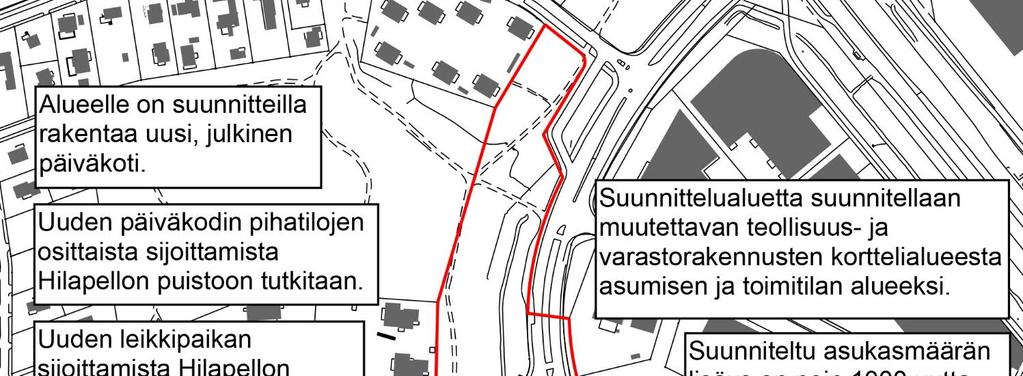 Mikä muuttuu? Olemassa olevat teollisuusrakennukset puretaan.