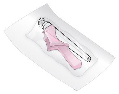 Männän varsi steriiliä vettä sisältävään esitäytettyyn ruiskuun, 1 kpl Steriiliä vettä sisältävä esitäytetty ruisku, 1 kpl 1 ml:n ruisku, jossa on Luer lock -kärki, 1 kpl Turvaneula, 1 kpl Älä avaa