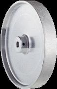 kehä 500 mm Alumiininen mittauspyörä uritetulla polyuretaanipinnalla umpiakselille 10 mm, kehä 500