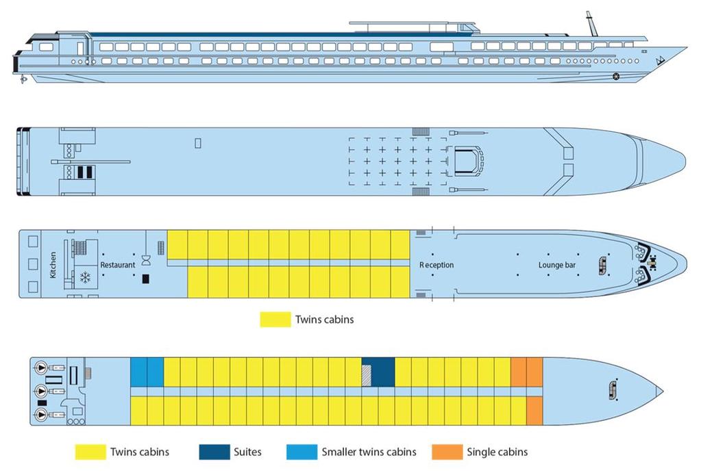 Laiva Tekniset tiedot ja laivakartta Rakennettu: 2003, uudistettu 2011 Pituus: 105 metriä Leveys: 11,4 metriä