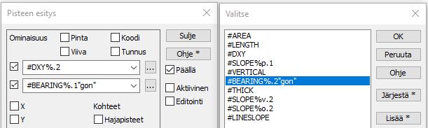 1.8 Tiegeometria 1. Linjalaskenta (Tiegeometria/Linjalaskenta) - Poistettu tiegeometrian asetuksista laskentarajat A- ja B-mitoille. 1.9 Asetukset 1.