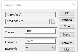 2. Uusi esitysmuodon editointi (Työkalut/Arvojen muotoilu) - Valikossa Työkalut/Arvojen muotoilu, käytettävissä myös Pisteen esityksessä ja Text-formaatissa.