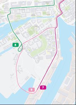 Ratikkareitit 2021 Linja 8 ajetaan normaaliin tapaan Saukonpaaden kääntöpaikalle Linjat 7 ja 9 ajavat