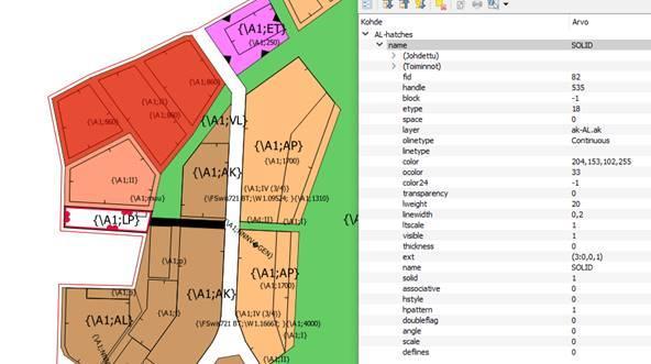 110 Tietomallin testaus Inkoo tuottaa kaava-aineistoa Archicadilla, joten ohjelmistolla tuotettu kaavasuunnitelma on ollut työssä lähtötietona.