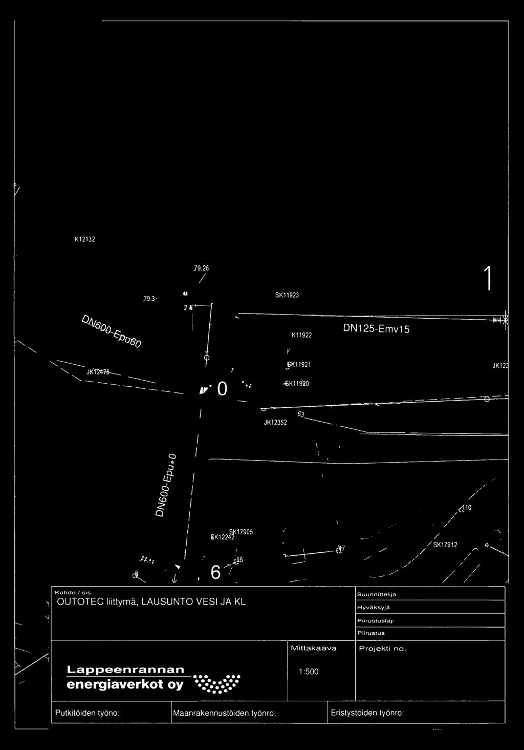 "...,._, ~. ' Lappeenrannan 1 :500 energiaverkot oy Mittakaava Projekti no.