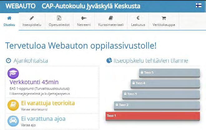 Kun olet täyttänyt aloituskyselyn, voit aloittaa teoriaopiskelun. Teoria tunnit ovat verkko-opintoja ja suoritettavissa ma-to klo 14-21 nonstoppina.