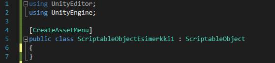 Useampia ScriptableObjecteja voi lisätä jopa samaan asset-tiedostoon. Kuva 6. Asset-tiedosto Unityn projektinäkymässä.