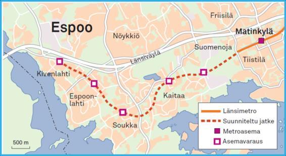 Lounais-Espoon kehittäminen Finnoo Kokonaan uudisrakennettava uusi energiatehokas merellinen kaupunginosa Uusia asukkaita noin 17 000 Iivisniemi-Kaitaa Uudisrakentamista, tiivistysrakentamista ja