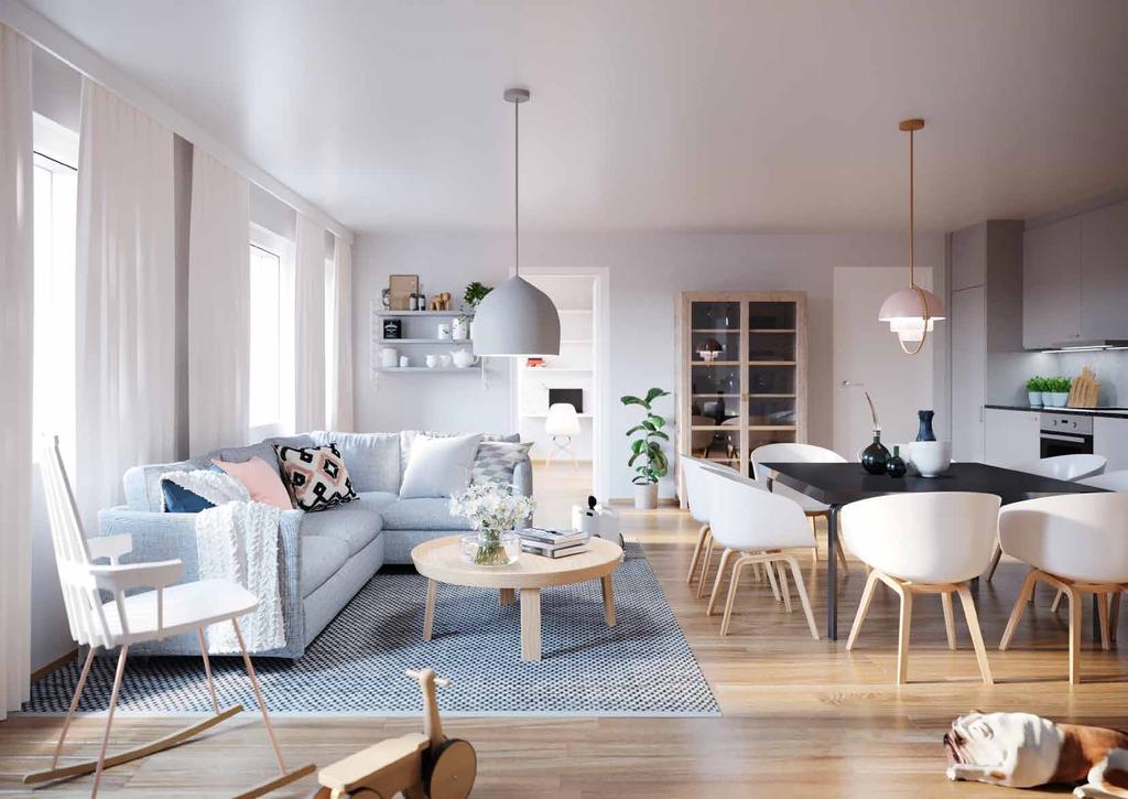 asuntopohjat - KOSKELN LEHMUKSESS NELIÖT RIITTÄVÄT KOKO PERHEELLE Neliöt Huoneistotyyppi Kappalemäärät 37 1H+KT 1 2,5 8 6 8 56 2-6 51 2 65 8 76 8 91,5 H+KT 9 18 Taiteilijan näkemys Toteutusratkaisut