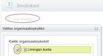 Ilmoituksella voidaan tiedottaa kaikkia organisaatiosi P2P-käyttäjiä esim. lähestyvästä lomakaudesta ja varahenkilösiirron tärkeydestä.