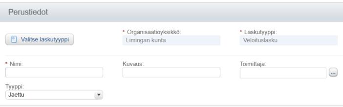 Huom! jos valitset Tyyppi kenttään arvon Automaattinen, tiliöinti tulee automaattisesti uudelle laskulle: 5.