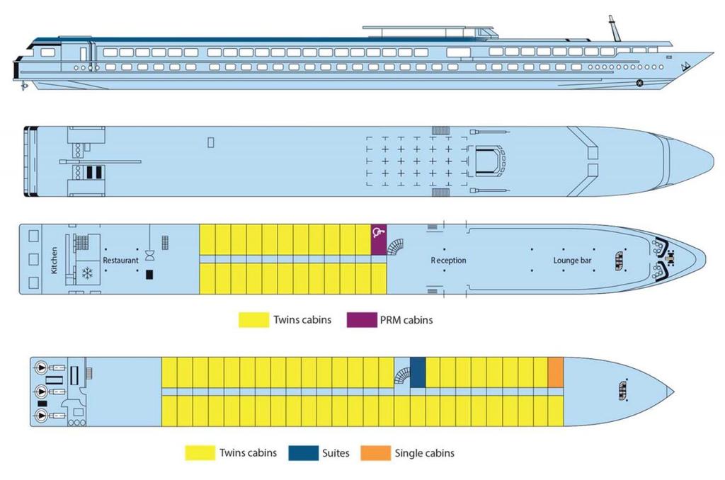 Laiva Tekniset tiedot ja laivakartta Rakennettu: 2004 Pituus: 110 metriä Leveys: 11,4 metriä Ilmastointi ja