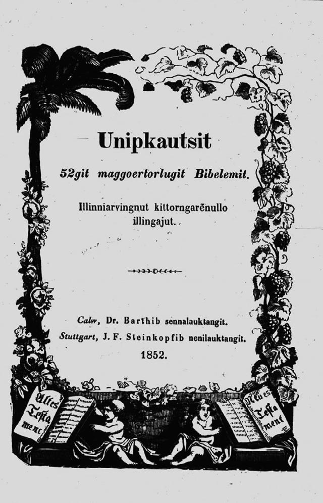 Allatausimajut pâginâmi Barth Gudiup AllaKutingani Unikkauset Inuktitut / Title page of Barth s