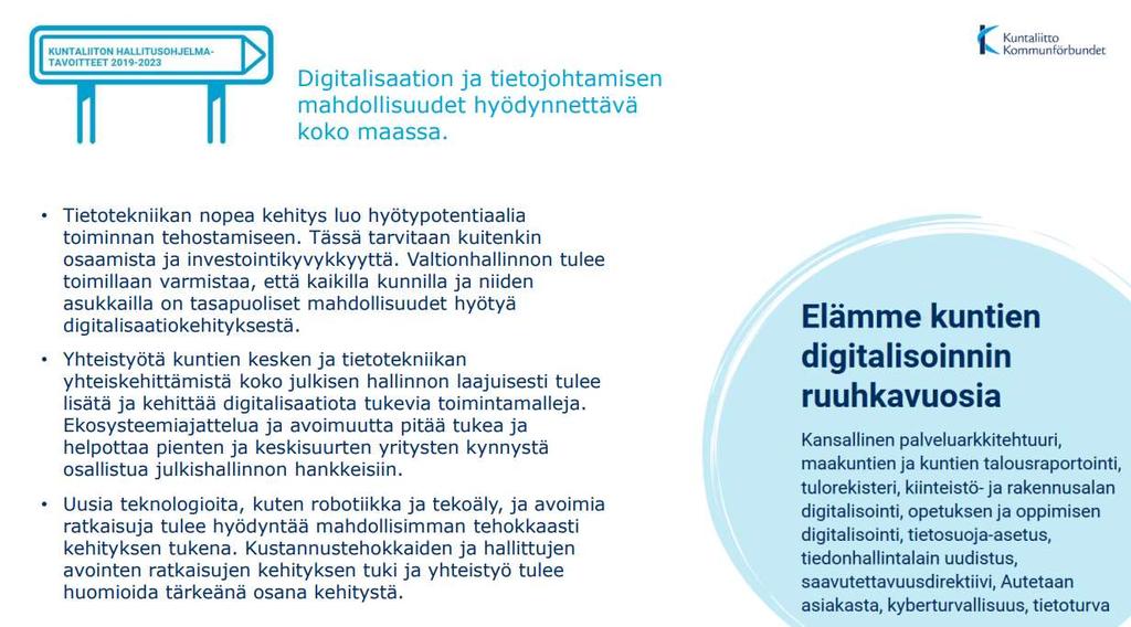 Kuntaliiton tavoitteet