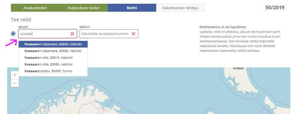 5 (7) - rekisterinumeroita ja ajoneuvojen tietoja ei tarkasteta tässä vaiheessa mistään automaattisesti, joten on tärkeää, että ne syötetään oikein (jatkossa ne tullaan tietyissä tapauksissa