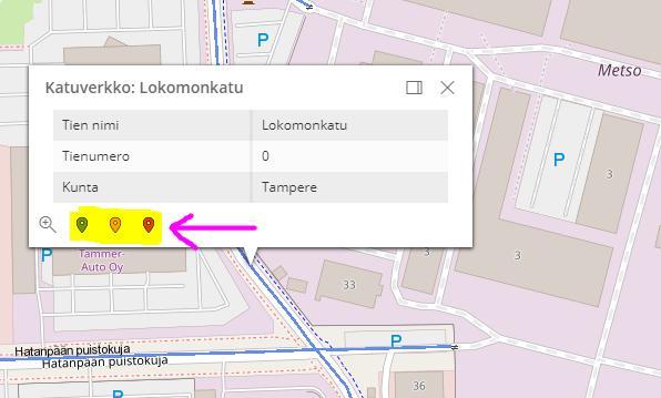 6 (7) Vaihtoehtoisesti reittipisteitä (aloitus-, väli- ja päätepisteet) saa myös kartalle lisättyä niin, että lähennetään