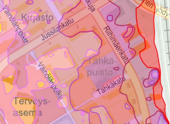 Päiväaikainen (klo 7-22) raidemelu meluselvityksen mukaan on merkittävä. Jussilankadun rakennukset ovat alueella, jonka melutaso on 50-55 db.